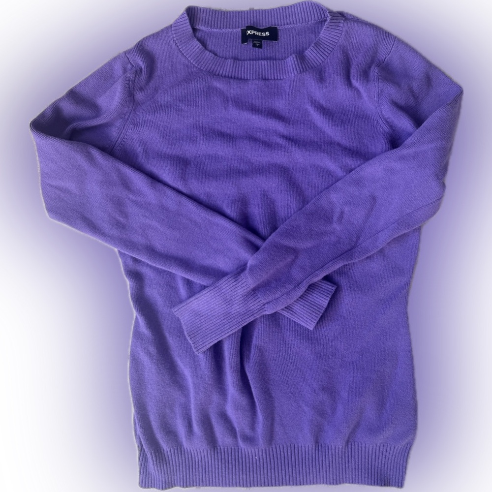 Express Women’s Vibrant Purple Crewneck Sweater